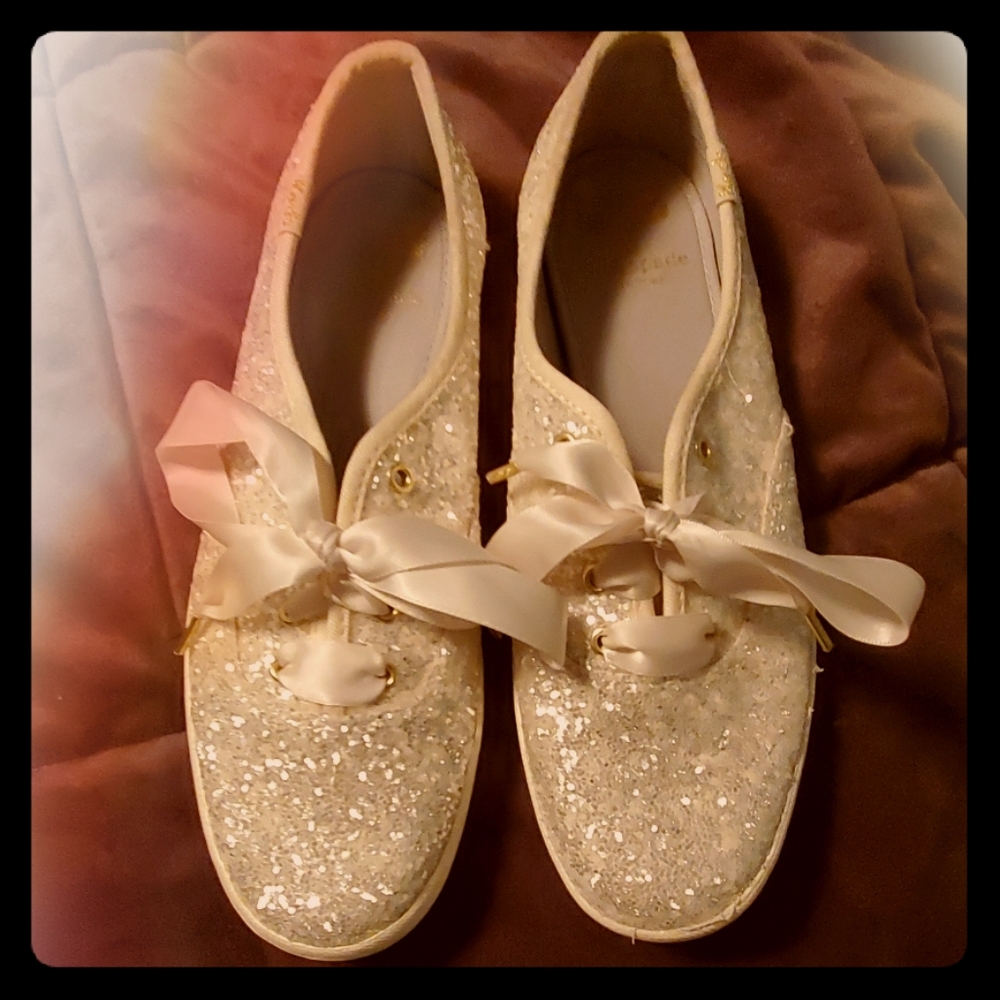 Keds for Kate Spade white sequin shoes